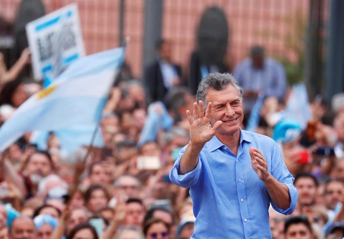 Acto de despedida de Mauricio Macri en la Plaza de Mayo de Buenos Aires