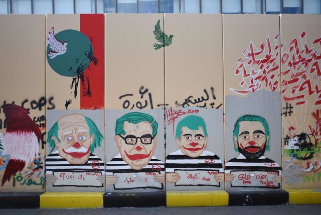 Pintada contra los dirigentes políticos en Beirut, Líbano