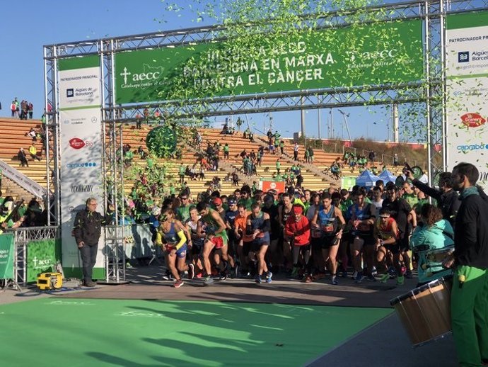 La III cursa 'En marxa contra el cncer Barcelona', celebrada el 8 de desembre del 2019 al Parc del Frum.