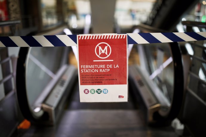 Huelga de transportes contra la reforma de las pensiones en Francia