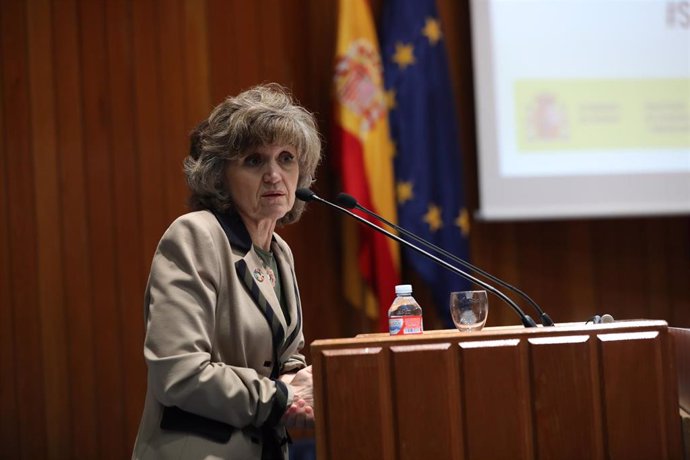 La ministra de Sanidad en funciones, María Luisa Carcedo durante su intervención en la jornada de clausura `Seguridad Alimentaria en España en el Ministerio de Sanidad, en Madrid (España), a 2 de diciembre de 2019.