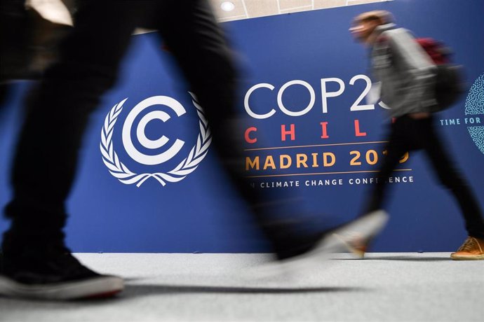 December 02, 2019 - Madrid, Spain: Atmosphere at the venue of the UN climate conference COP25, where countries and international groups have set up their own pavilion to promote their action against global warming.