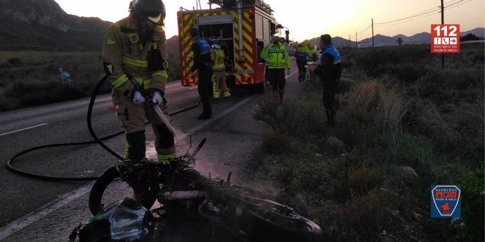 Imagen de la motocicleta accidentada cuyo conductor falleció