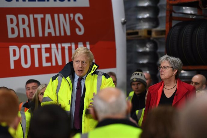Boris Johnson durante un acto de campaña