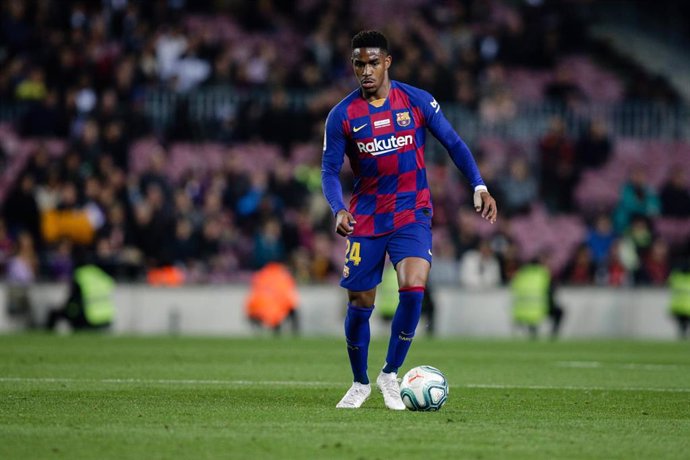 24 Junior Firpo from Dominican Republic of FC Barcelona during the La Liga Santander match between FC Barcelona and RCD Mallorca in Camp Nou Stadium in Barcelona 07 of December of 2019, Spain.