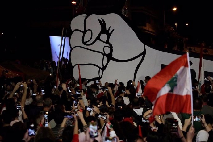 Manifestación en Beirut (Líbano) en contra del Gobierno celebrado en octubre de 2019.