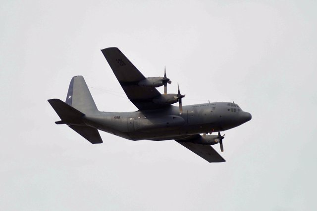 Avión Hércules de la Fuerza Aérea chilena. 