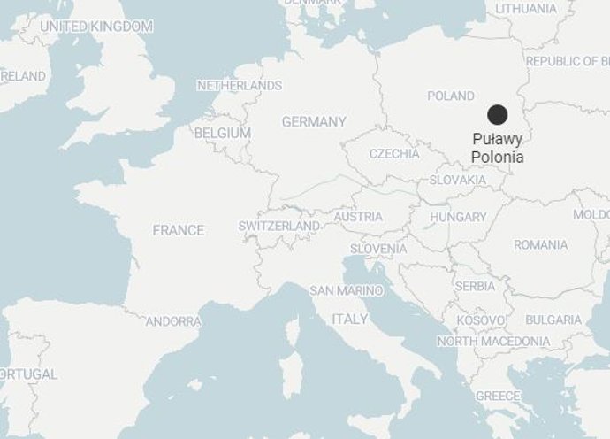 Mapa de Pulawy, Polonia