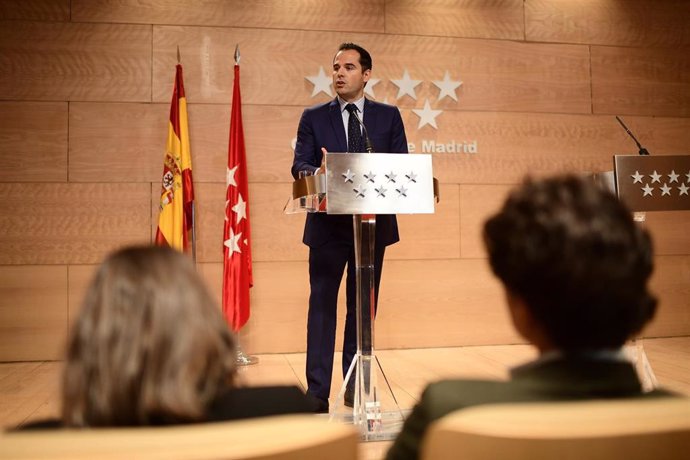 Imagen de recurso del vicepresidente de la Comunidad de Madrid, Ignacio Aguado, en rueda de prensa posterior al Consejo de Gobierno.