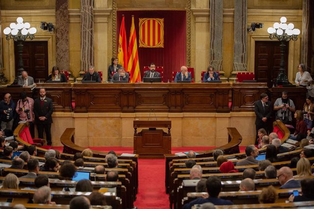 Hemiciclo del Parlament de Catalunya durante una sesión del plenaria en el Parlament