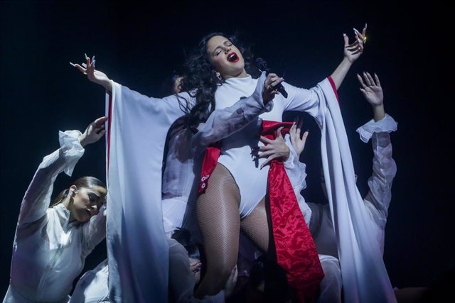 La cantante Rosalía actúa en el WiZink Center de Madrid dentro de su gira de 'El mal querer' el 10 de diciembre de 2019.