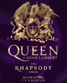 Cartel de la actuación de Queen en Madrid