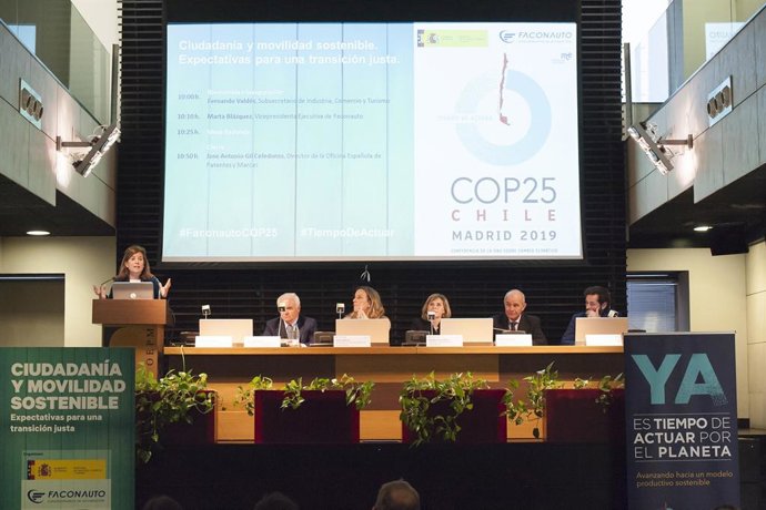 Marta Blázquez, vicepresidenta ejecutiva de Faconauto, en el acto 'Ciudadanía y movilidad sostenible, expectativas para una transición justa", celebrado en Madrid