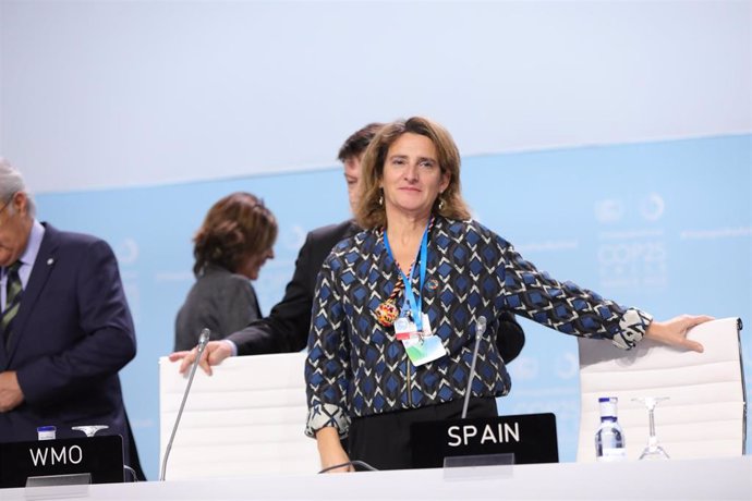 La ministra para la Transición Ecológica en funciones, Teresa Ribera participa en la ceremonia de inauguración del tramo de Alto Nivel de la Cumbre del Clima durante la novena jornada de la Cumbre del Clima (COP25), en la Feria de Madrid (IFEMA), en Mad