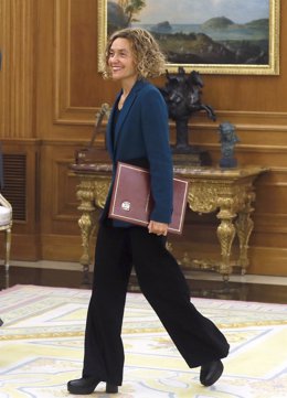 La presidenta del Congreso, Meritxell Batet, en el Palacio de la Zarzuela
