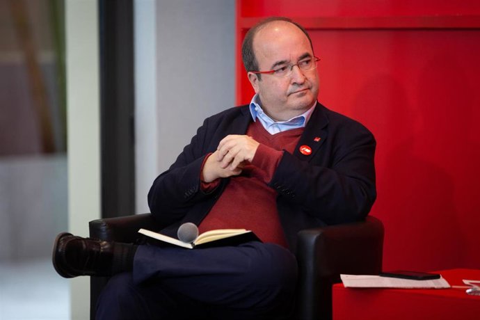 El secretario general del PSC, Miquel Iceta durante su intervención en la presentación del manifiesto 'Ara Senat, Ara Dileg' en el Hotel Catalonia Ramblas, en Barcelona (España), a 7 de noviembre de 2019.