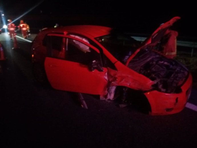 El cotxe implicat en l'accident a Utiel
