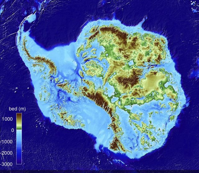 Mapa de riesgo de deshielo en la Antártida