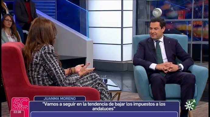 Juanma Moreno, en una entrevista en Canal Sur Televisión