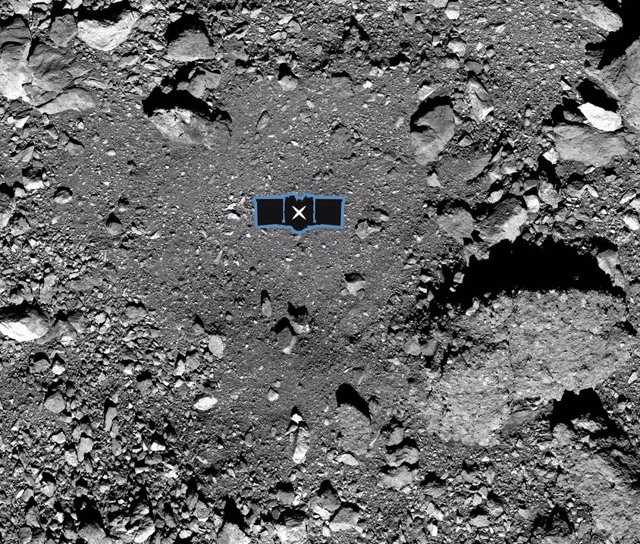 Lugar de toma de muestras designado en el asteroide Bennu