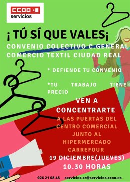 CCOO-Servicios llama a movilizarse a 12.000 trabajadoras y trabajadores del Comercio de Ciudad Real