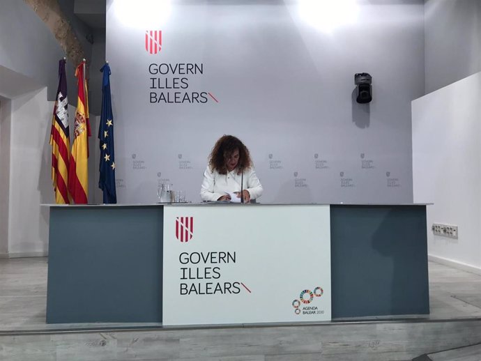 La portavoz del Govern, Pilar Costa, en rueda de prensa.