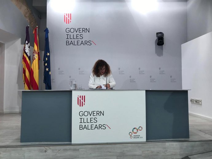 La portaveu del Govern, Pilar Costa, en roda de premsa.