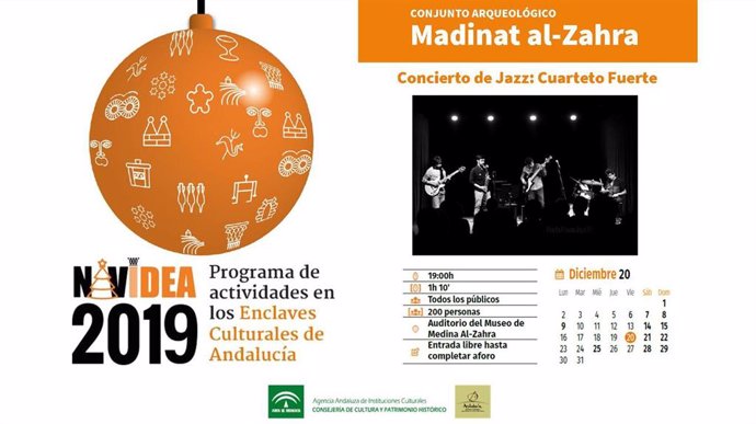 Cartel del concierto de Cuarteto Fuerte en Medina Azahara