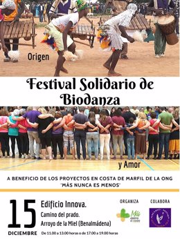 Cartel del Festival de Biodanza organizado por la ONG 'Más nunca es menos'