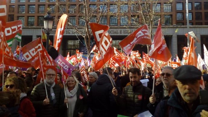 Encarna Chacón en la manifestación en Madrid
