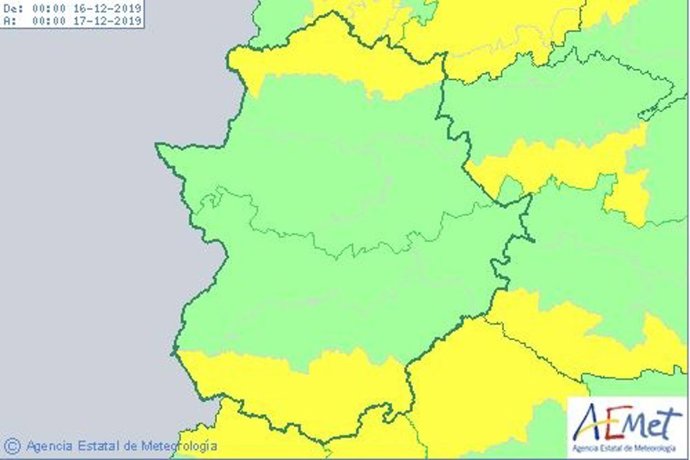 Avisos meteorológicos en Extremadura