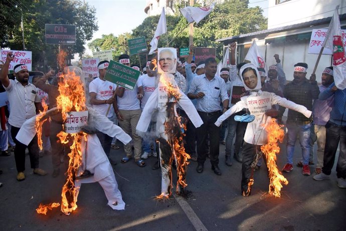 Protestas en Assam contra la enmienda a la ley de ciudadanía