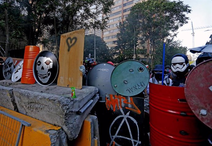 Dia 58 de manifestaciones en Plaza Italia, en Santiago de Chile