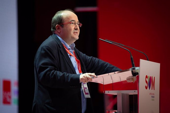 El primer secretario del PSC, Miquel Iceta, durante el 14 congreso del PSC en el que se ratifica como primer secretario, en Barcelona a 14 de diciembre de 2019