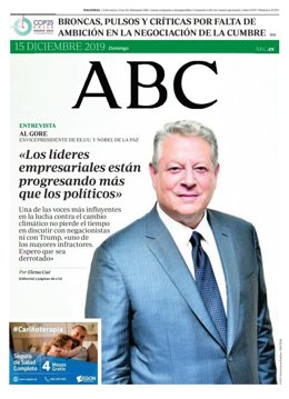 Portada del diario ABC para el 15 de diciembre.