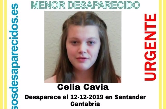 Celia Cavia, menor desaparecida en Santander