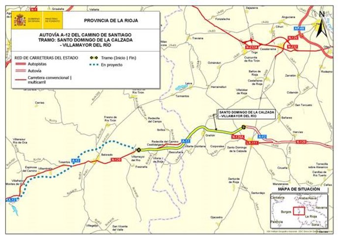 Trazado de la A-12 entre Santo Domingo y Villamayor ddel Río