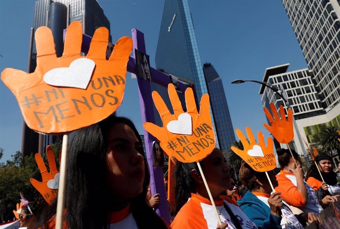 Manifestación contra la violencia de género en Ciudad de México
