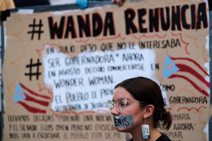 Manifestación exigiendo la renuncia de la gobernadora de Puerto Rico, Wanda Vázquez Fortaleza, celebrada en San Juan.