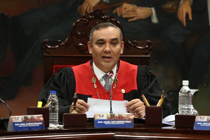 07 May 2019, Venezuela, Caracas: Maikel Moreno, President of the Supreme Tribunal of Justice of Venezuela. Photo: Pedro Mattey/dpa