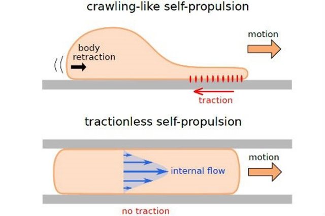 Esquema de la autopropulsión sin tracción