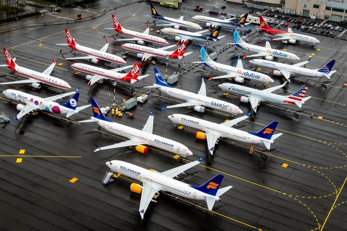 Avions 737 MAX aparcats a Seattle (EUA)