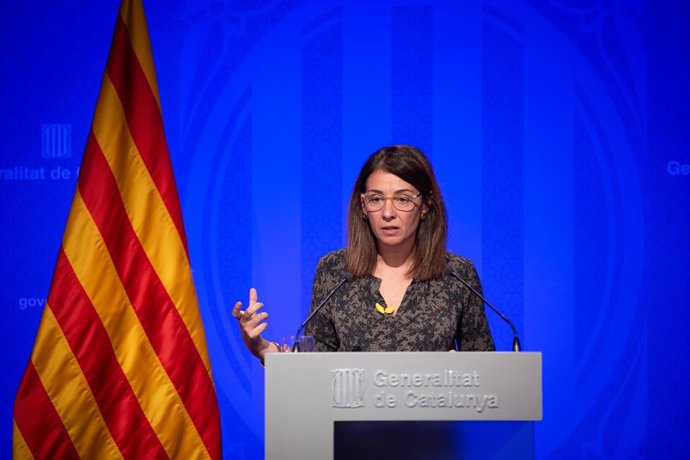 La consellera de Presidencia y portavoz del Govern, Meritxell Budó en rueda de prensa posterior al Consell Executiu en el Palacio de la Generalitat, en Barcelona (España), a 17 de diciembre de 2019.