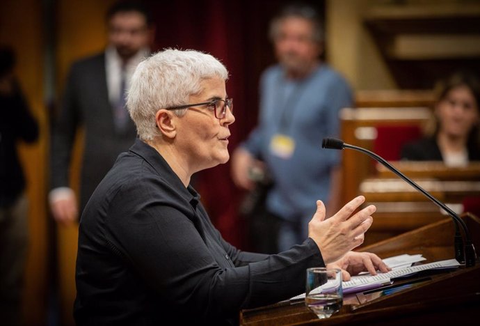 La vicepresidenta segona del Consell Nacional de les Dones de Catalunya (CNDC), Montse Pineda, en el ple monogrfic sobre dones del Parlament del 17 de desembre del 2019.