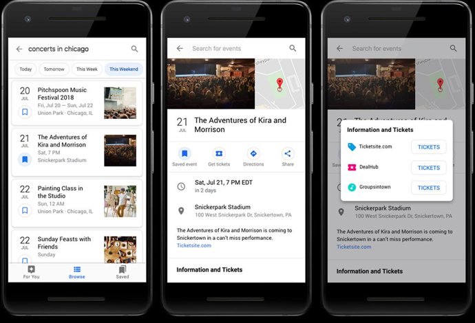 Google actualiza la función de eventos cercanos con acceso a información relevan