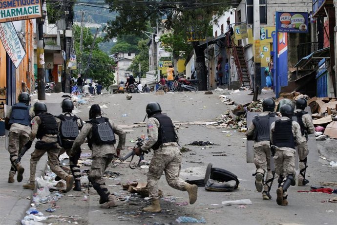 Imagen de protestas en la capital de Haití, Puerto Príncipe.
