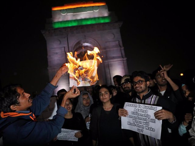 Protestas en Nueva Delhi contra la ley de ciudadanía
