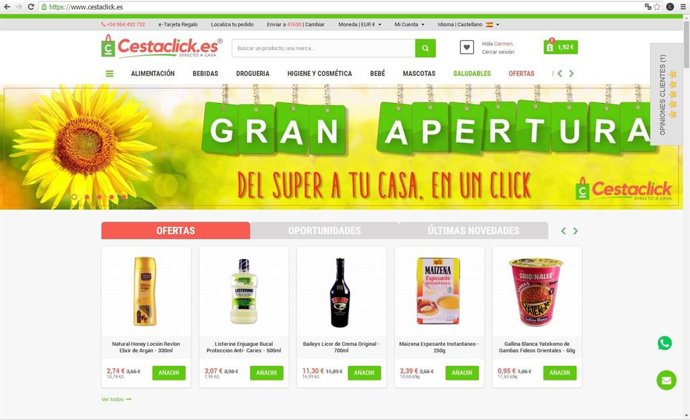 COMUNICADO: Cestaclick.es el nuevo supermercado online con entrega en 24 horas a