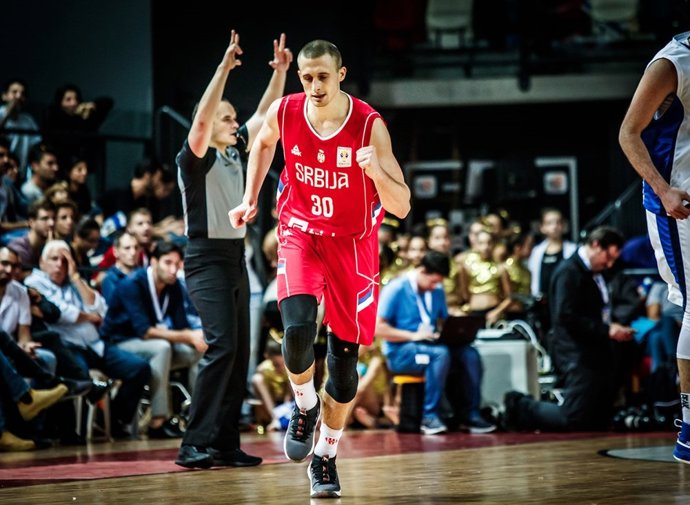 Avramovic jugando con la selección serbia