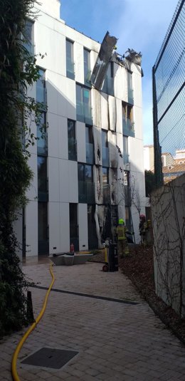Fuego en el edificio de la Inspección de Trabajo de Logroño